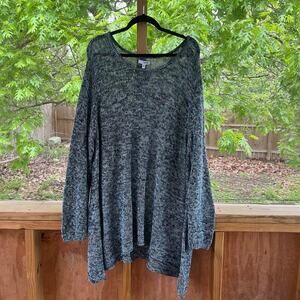 Sonoma Women's Open Knit Sweater Dark Teal Heather Size 3X. NEW